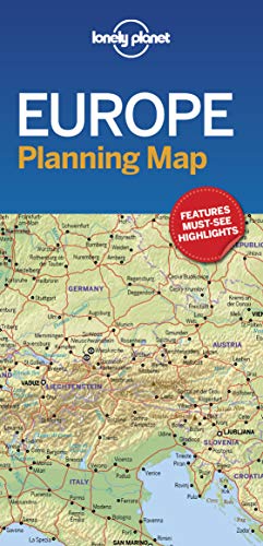 Lonely Planet Europe Planning Map: Easy-Fold, Full Colour Travel Map with Top Attractions, Itineraries & Themed Lists | Handy Slipcase for European Adventures