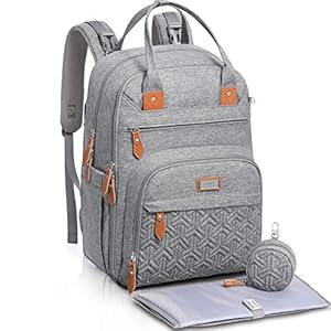 Welavila Changing Bag Backpack, Baby Nappy Diaper Bag, Unisex Travel Back Pack with Changing Mat & Pacifier Holder for…