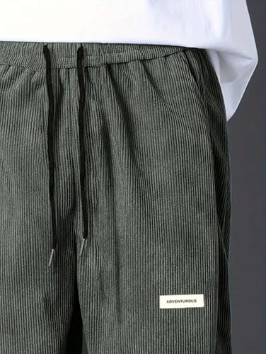 Image of KOTTY Men's Solid|Button|Wide|Loose fit|Corduroy Trousers & Pant for Men