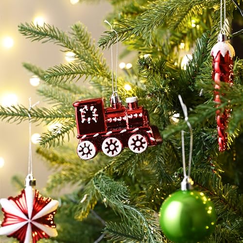 Valery Madelyn Christmas Ornaments Set, 100ct Red Green White Shatterproof Christmas Tree Decorations Variety Ball Ornaments Bulk, Whimsical Hanging Ornaments for Xmas Trees Holiday Party Decor - Image 7