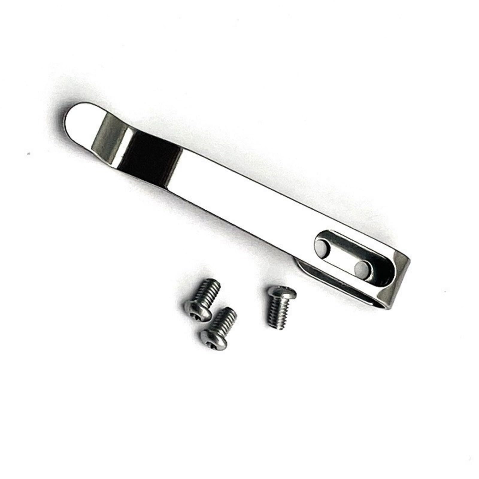 Golovenld White Stainless Steel Back Clip For Folding Pocket Slicer Tool Accessories Back Clip Folding Cutter Back Clip With Screw