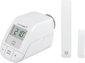 Homematic IP Set Heizen – Easy Connect, Digitale Steuerung für Heizung per App, Alexa, Google Assistant, einfache Installation, Energie sparen, Thermostat und Fenstersensor, 153413A0