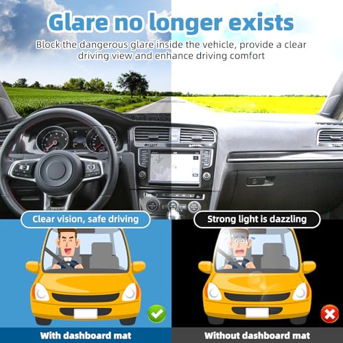 Image of Dash Cover Mat for Volkswagen VW Golf 7 MK7 GTI R Non-Slip Dashboard Cover Mat Sunshade UV Rays Protector Interior Accessories