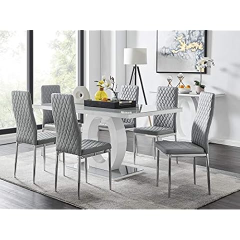 Furniturebox UK Giovani Dining Set with Milan Chairs Cover