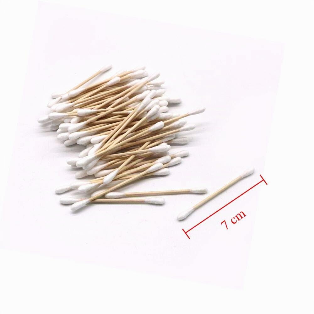 Coton Tiges 6 Paquets 600 Pièces Bourgeons de Coton en Bambou pour Outil de Nettoyage pour Soins de Nettoyage des Oreilles Soin des Blessures Outil Cosmétique Biodégradables Double Tête
