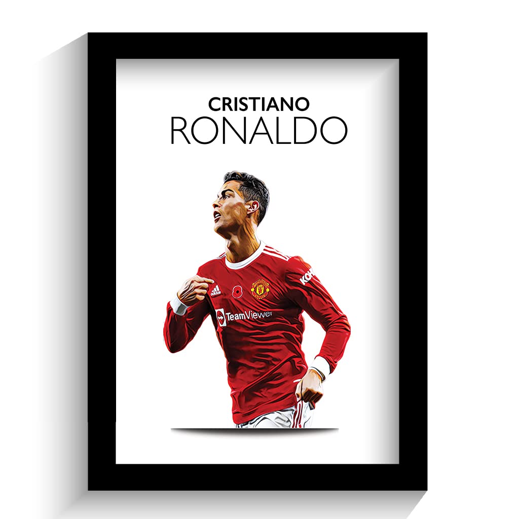 MANCHESTER UNITED | MAN UTD | CRISTIANO RONALDO | FRAMED ILLUSTRATION PRINT POSTER