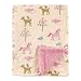 Luvable Friends Unisex Baby Mink Blanket with Sherpa Backing, Forest Animals, One Size
