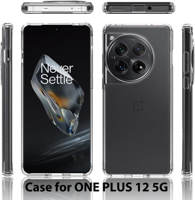 Image of Case Creation New Oneplus 12 Premium Imported 0.3mm Crystal Clear Totu Silicone Transparent Flexible Soft Corner Protection with TPU Slim Back Case Color Variation Cover for One Plus 12