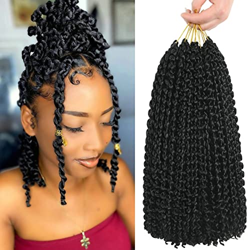 Image of FUTAI Passion Twist Hair 7 Packs 154 Strands 12 Inch Pre Looped Water Wave Crochet Hair Bohemian Braids for Black Women