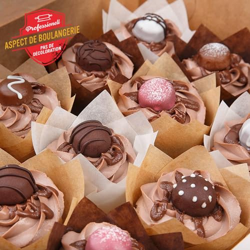Moule a muffin papier jetable tulipe Baker's Signature : 150 caissettes de cuisson anti-graisse - 3