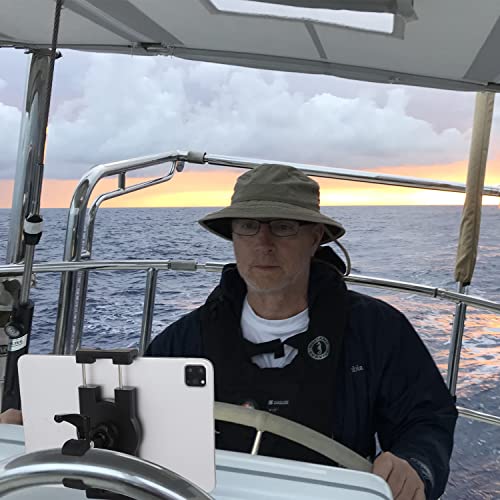 Mippko Boat Helm Tablet Holder, Marine Boat Handle Bar Pole Mount, 360°Rotation Clamp Non-Slip Aluminum Alloy Mount,Compatible With 4.7~12.9" Ipad/Samsung Tab/Nexus/Lg G Pads/E-Reader/Iphone #TOP1