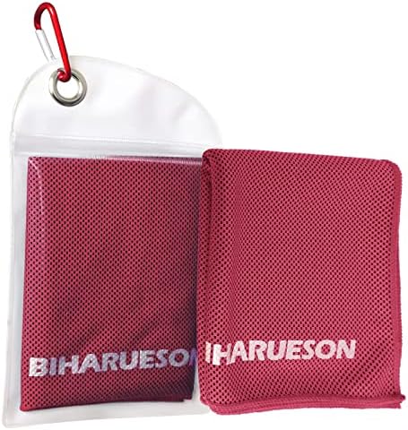 BIHARUESON Cooling Towels Microfiber Towels for Sports Quick Dry Super Absorbent Gym Towels Yoga Towels Travel Towels Cooling Sports Towel,for Camping Fitness Golf Cycling Hiking Bath 40x12in Crimson