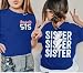 FRYAID Toddler Baseball Sister Shirt Baby Girl Baseball Outfit Big Sister Shirt Birthday Girl T-Shirt Summer Cotton Tee Top Blue