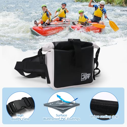 Bolsa impermeable de cintura, bolsa seca flotante con correa de cintura ajustable, gran capacidad, bolsa impermeable para kayak, navegación, pesca, ciclismo y playa (Negra) miniatura 6
