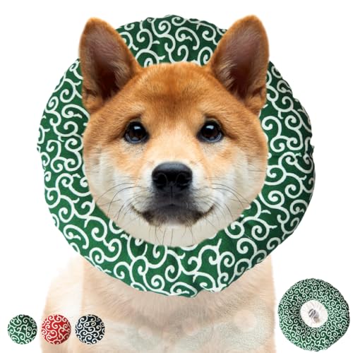 ozgram 唐草模様 エリザベスカラー エリカラ ネックカラー 緑 (Green, L)