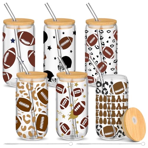 Vesici 6 Pack Sports Party Favors Glass Cups 16 oz...