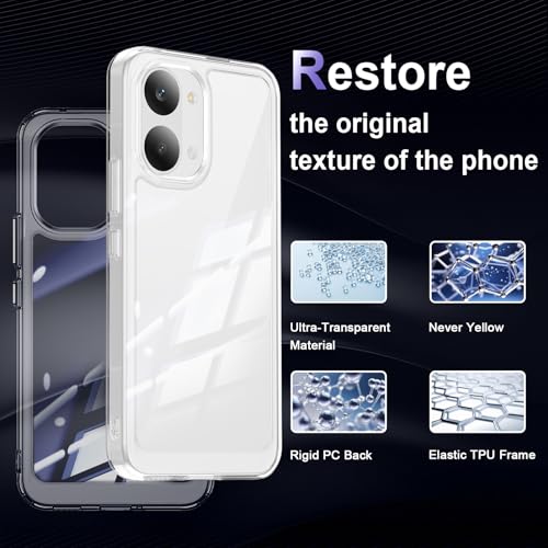 Image of Case for Xiaomi Poco X8 Pro Max, Military Grade Drop Protection Phone Case, Yellowing Resistant, Anti-Scratch Hard PC Back, Shockproof Hard Ultra-Thin Protective Cover, Clear