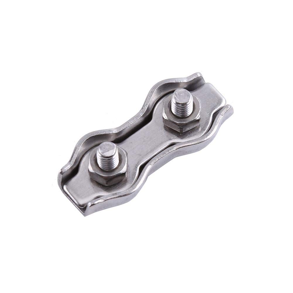 10 pezzi M3 3 mm clip duplex in acciaio inossidabile per cavi, funi