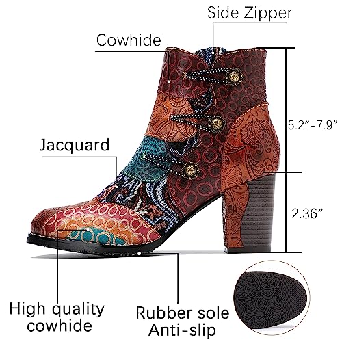 Riutiru Women'S Handmade Retro Lambskin High Heel Boots thumb #5