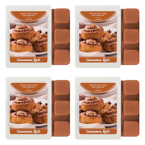SCENTORINI Wax Melts Scented Wax Cubes Cinnamon Roll Scent 4 Pack