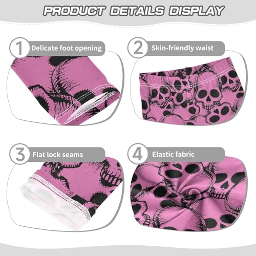 Girls Basic Leggings Baby Girls Pants Skull Soft Footless Stretchy Tights Pants 4-10Y3