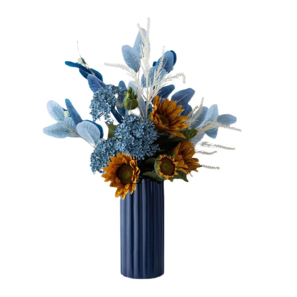 Künstliche Blumen Seide Tuch Künstliche Blumen mit Keramik Vase Home Office Party Decor Hochzeit Dekoration Mittelstücke Gefälschte Blume Set Künstliche Blumen wie Echt