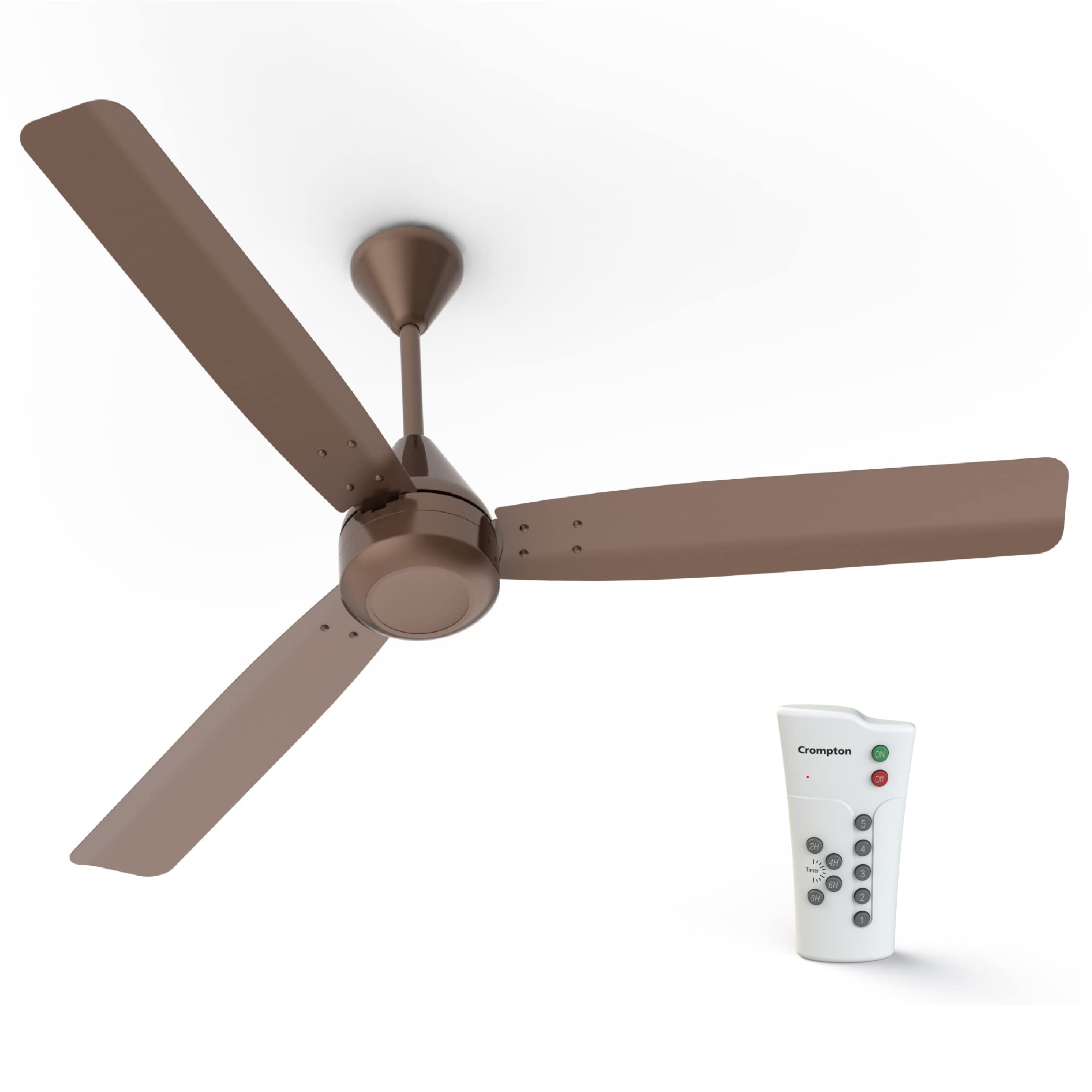 Energion Cromair 1200mm BLDC Ceiling Fan with Remote Control | BEE 5 Star Rated Energy Efficient | Anti-Rust | Superior Air Delivery | 28 Watt | 5 Years Manufacturer's Warranty | Brown