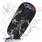 SCIJOY Portable Bluetooth Speaker, Speakers Bluetooth Wireless IPX7 Waterproof with Bluetooth 5.2, Loud Stereo, Deep Bass, RGB Lights, for Party, Shower, Birthday and Festival Gift-Black, 40W