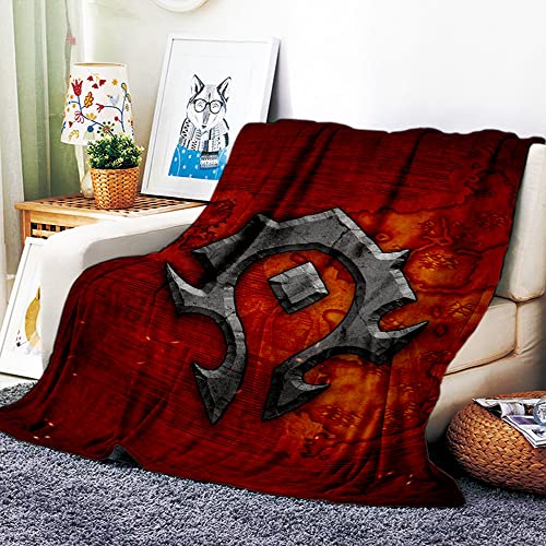 VOZMIO World of Warcraft Hochwertige Warme Weiche Flanell Plüsch Auf Der Schlafsofa Decke Geeignet Für Klimaanlage Decke Nap Decke (100x150cm (40x60in),B)