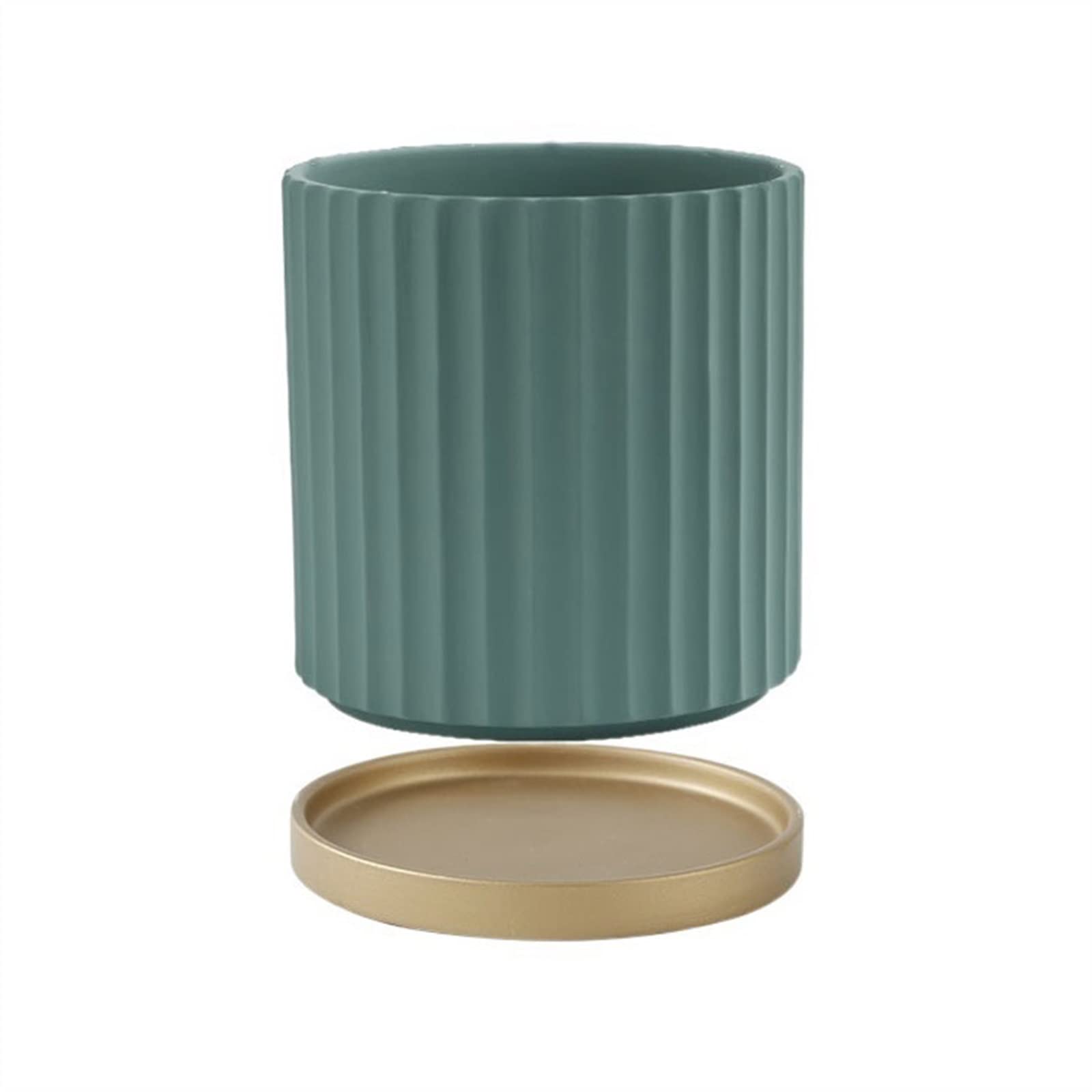 Doniczka prosta pionowa doniczka w paski z tacą okrągła ceramiczna doniczka wewnętrzna orchidea kaktus doniczka na sukulenty z otworami drenażowymi doniczka na rośliny (A)