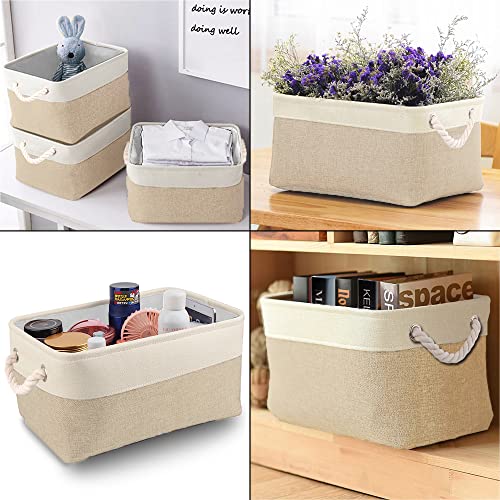 Mangata Large Storage Box set of 3, Fabric Storage Baskets with Handles for Cupboards Wardrobe, Shelves, Bathroom, Clothes - Image 3
