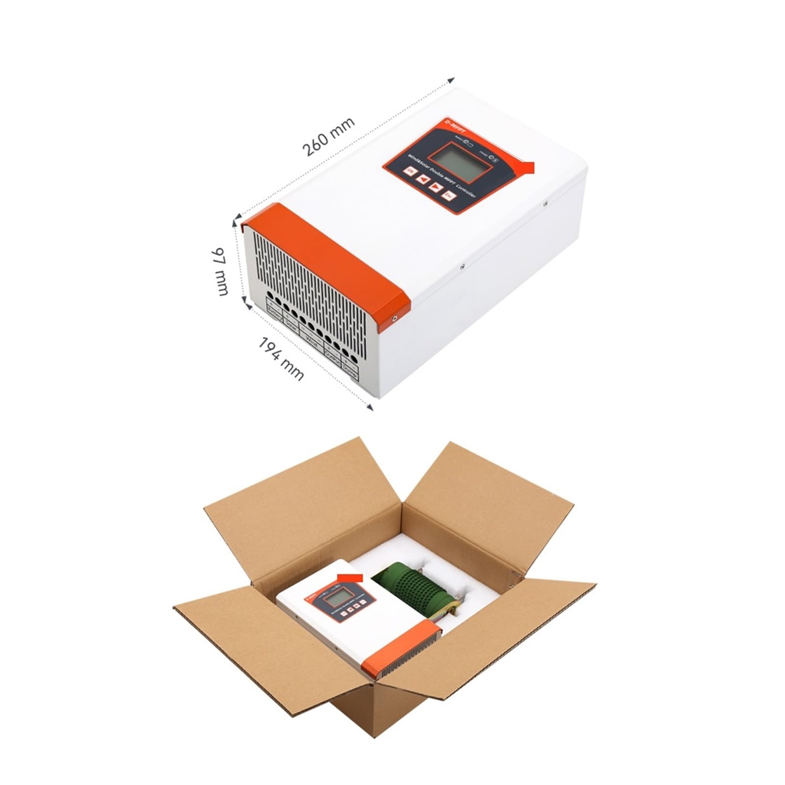 Regolatore di carica solare, Controller Di Carica Ibrido Solare E Eolico Dual MPPT 4 KW 12V 24V 48V