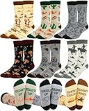 Skicuff 6 Pairs Western Crew Socks Horse Cowboy Boot Socks Cowgirl Casual Novelty Fun Gifts for Men Women Holiday Gifts
