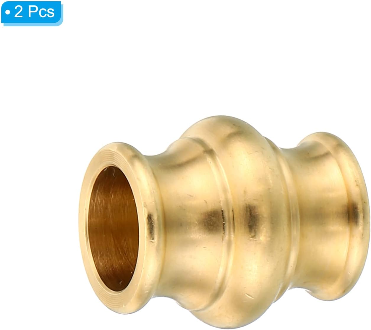PATIKIL 22x25mm Solid Brass Lamp Neck, 2 Pack Threaded Turned Brass Spindle Slips Lamp Finial Pipe Coupling for Lamp Decoration