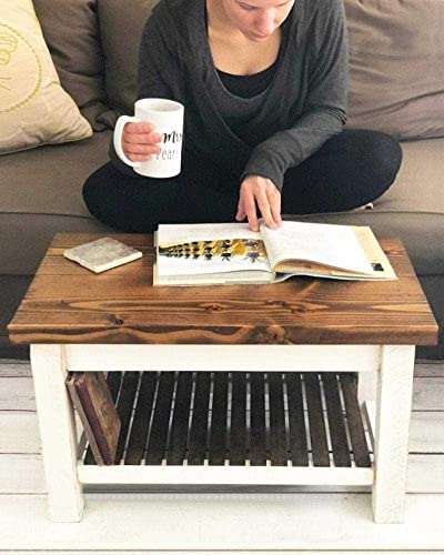 Headhouse Table No. 1: Small Farmhouse Coffee Table Carbon Grey/Khaki Green