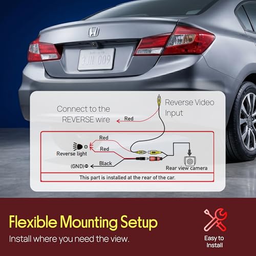 Image of Pyle Backup Camera for Car, Truck, SUV & RV | 170 Wide Angle | AHD 720P & CVBS Switchable | IP68 Waterproof | Night Vision | Parking Guidelines | 12V-24V | 18.5mm Flush Mount | Pack-2