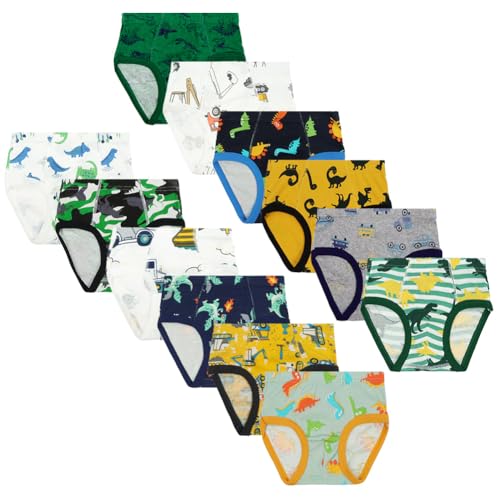 Aomig Slips Sous Vêtements en Coton pour Garçon, Lot de 12 Culottes Slips Respirants et Doux, Culotte Sous-Vêtements avec Ceinture Élastique Confortable,...