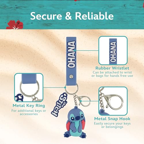 Image of Disney Stitch Keychain, Scrump Charm Wristlet with Key Ring