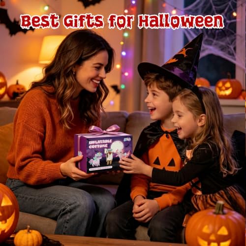 Skirfy Kids Funny Halloween Inflatable Refrigerator Costume with LED Lights - image 9