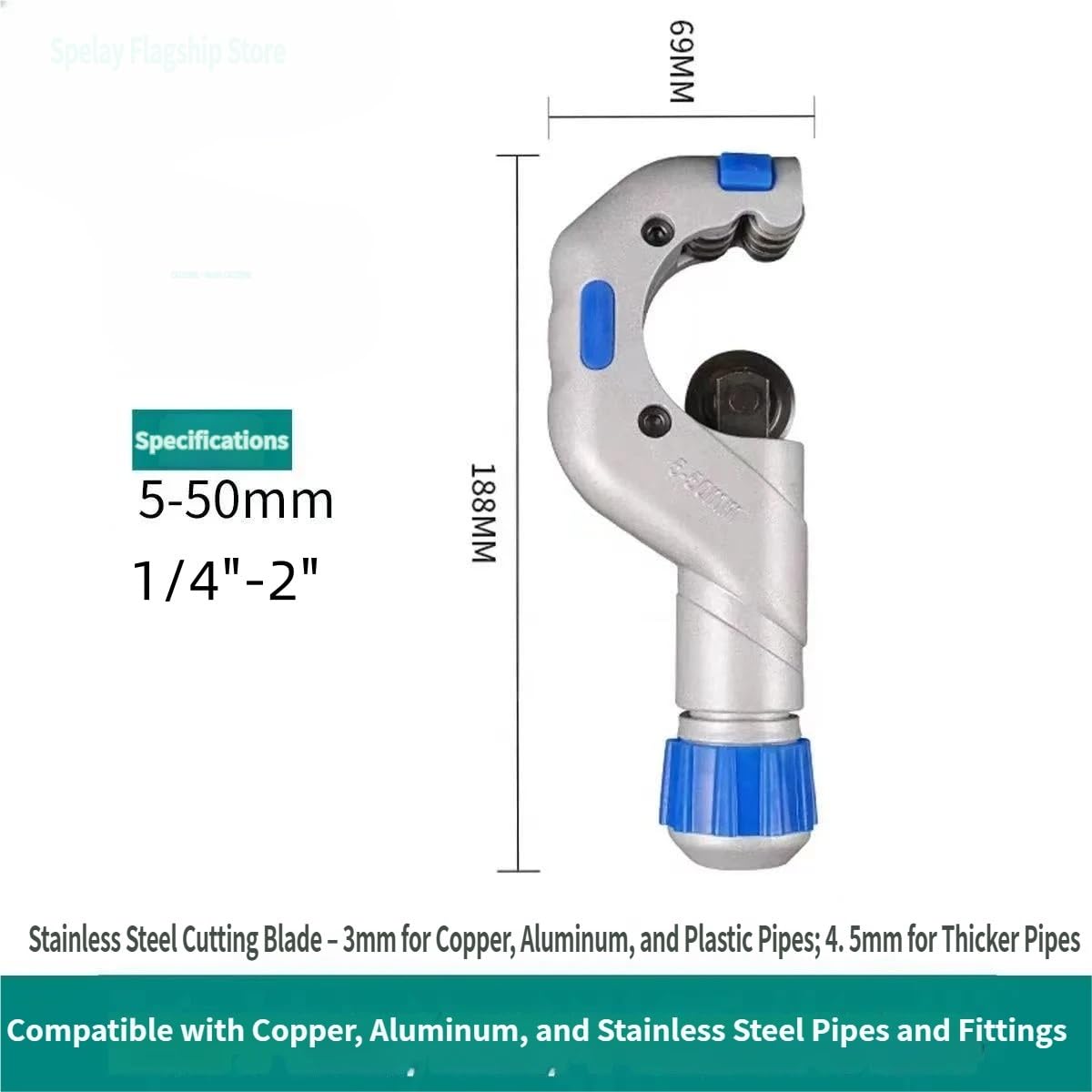 Cortatubos de alta resistencia: cortatubos profesional for aluminio, cobre, PVC y acero inoxidable(1/4"-2")