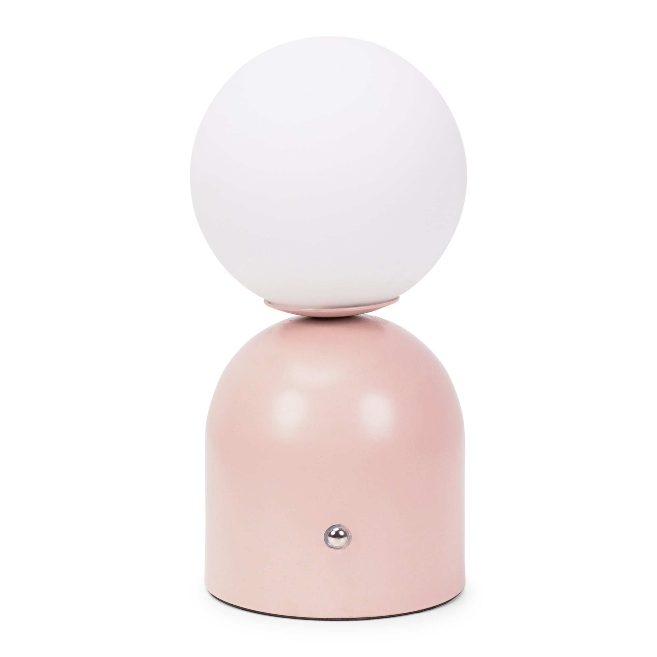 Valuelights Pink | Rechargeable Touch Button Table Lamp With Opal Globe Lampshade, Portable Cordless Light - Blush | Table Lamps & Home Improvements Essential