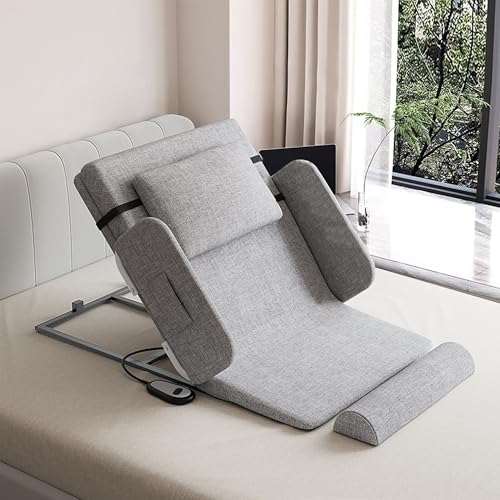 Monliguet 電動 背もたれ 電動リクライニング ベッド 起き上がり補助 介護ベッド用 電動座椅子 後付けタイプ 角度調整 2～80° 折りたたみ可能 リモコン付き 静音モーター 高齢者 家庭用 介護用 背もたれ 背起こし補助 日本語取説付き (ショート, ガードあり)