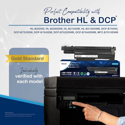 Image of GEONIX B021TN Printer Toner Cartridge for Brother HL-B2000D, HL-B2080DW, HL-B2100DB, HL-B2180DWB, DCP-B7500D, DCP-B7535DW, DCP-B7600DB, DCP-B7620DWB, DCP-B7640DWB, MFC-B7810DWB, Black