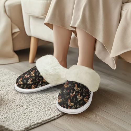 Howilath Warm Hummingbird Womens Slippers Non-Slip House Shoes Closed Toe Fuzzy Slippers for Indoor Outdoor3