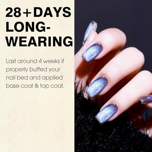 Image of Bolt bee Glitter Cat Eye Nail Gel Polish 9ml Gel Paint Soak Off UV Led | 9D Art Polish Galaxy Magnetic for Nail Designs | LED Soak Off Nail Lacquer Gel Strong Nail Art Magnet For Home Salon-(Purple)