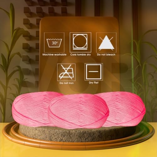Image of VCR Magenta Pink Yarn, 100 Grams Hank, 190 Meters Length, Acrylic Ball for Crochet and Knitting, Soft Crosia Threads, Pack of 1 Yarn, Suitable for DIY Crafts