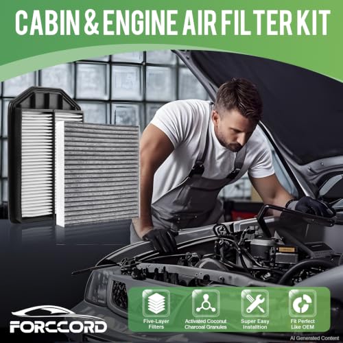 Image of Cabin & Engine Air Filter Combo for Honda CR-V L4-2.4L Gas 2007-2009 | Replace#CF10134,17220RZA000,Air Filter Kit Replacement Car Accessories