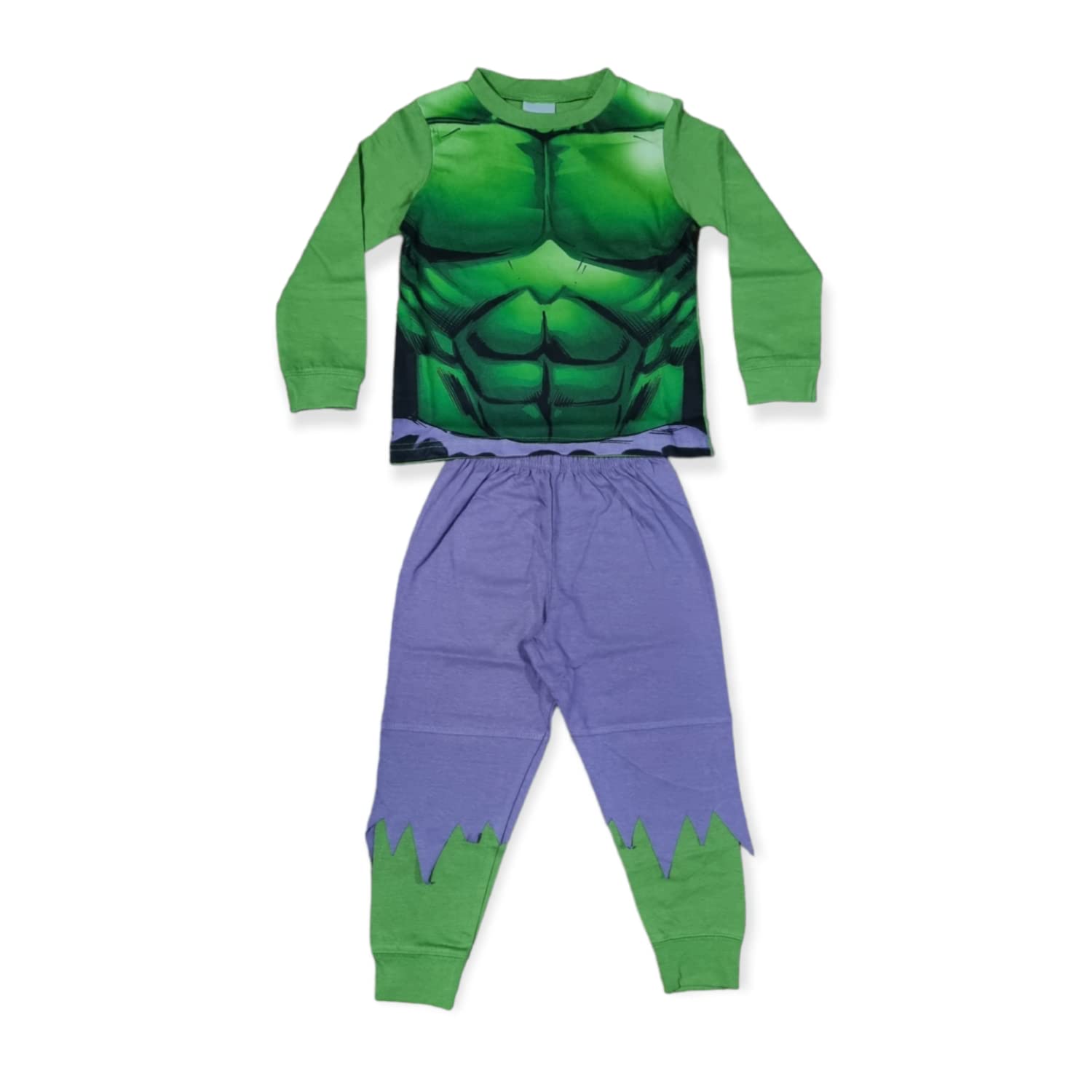 Textiles 4 Home Boys Green Avengers Long Pyjamas Novelty Nightwear Hulk (2 To 8 Years) (As8, Age, 7_Years, 8_Years, Regular)