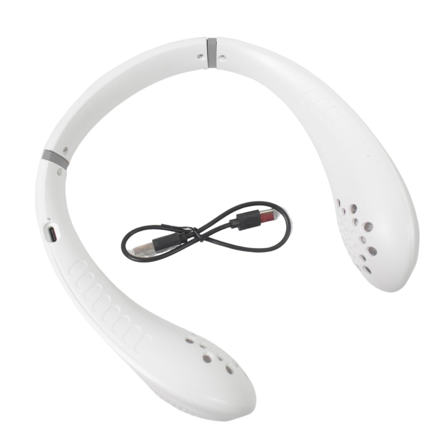 (10 Years Assured Warranty USB Rechargeable Neck Fan Wearable Neckband Personal Cooling Fan Headphone Design 3 Speeds Portable Hands Free Fan for Outdoor Family Sports Travel Use Compact Fan-image-14