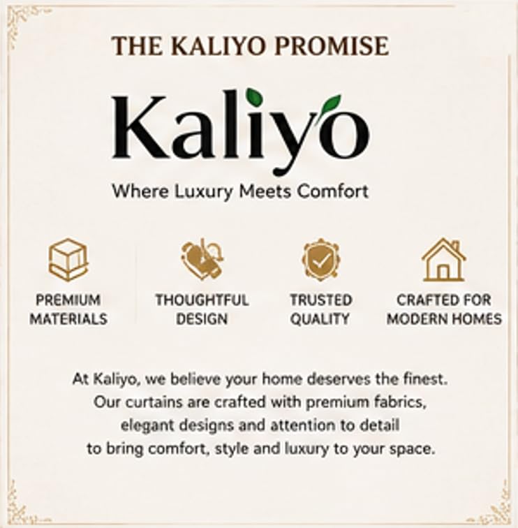 Image of KALIYO Cream Velvet Room Darkening Curtain with Gold Foil Floral Print | Eyelet Window Curtain | Soft Luxury Fabric | 9 Ft | Pack of 1